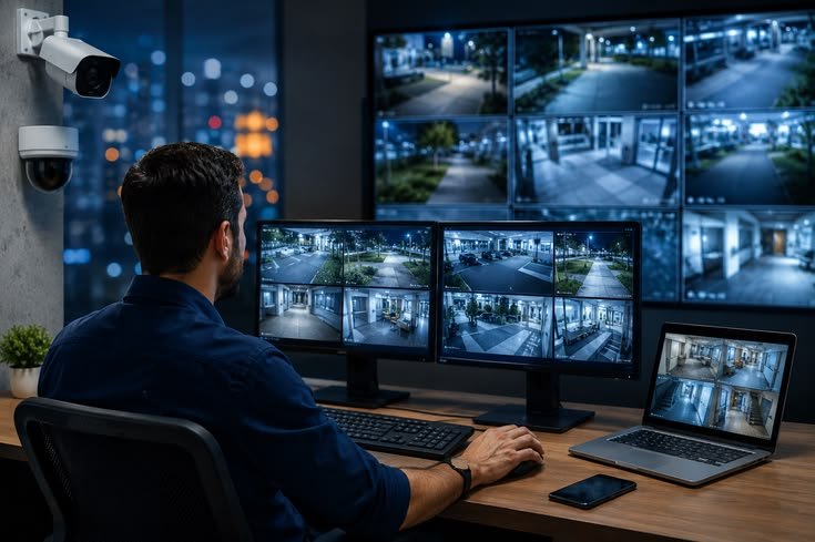 CCTV monitoring infrastructure in a data centre